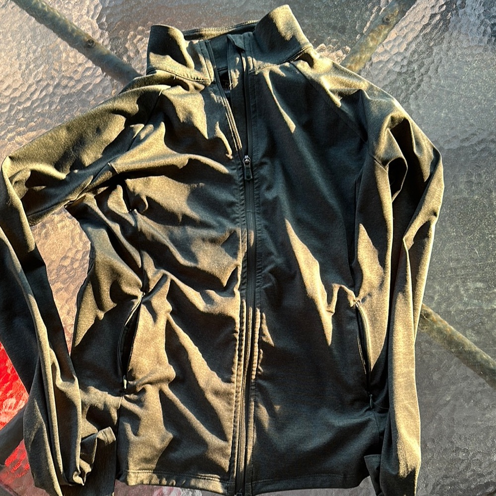 Olive Green Zip-Up Workout Jacket
